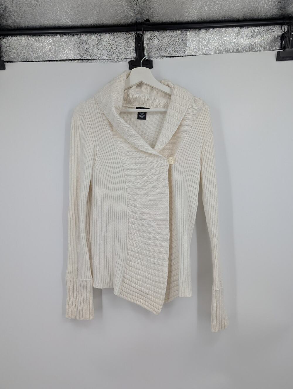 Calvin Klein Jeans Cotton Rabbit Hair Cream Cardigan Small Career Office Work